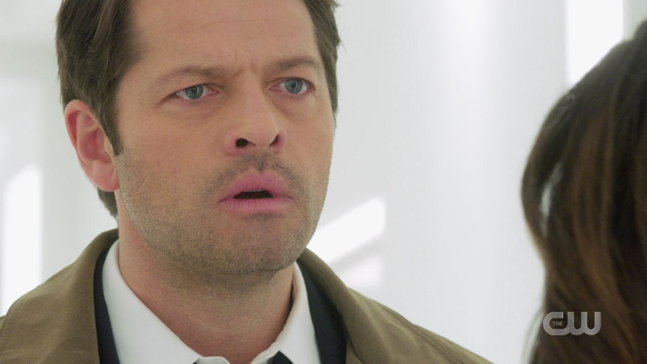 Castiel killing Dumah with angel blade SPN 14.19