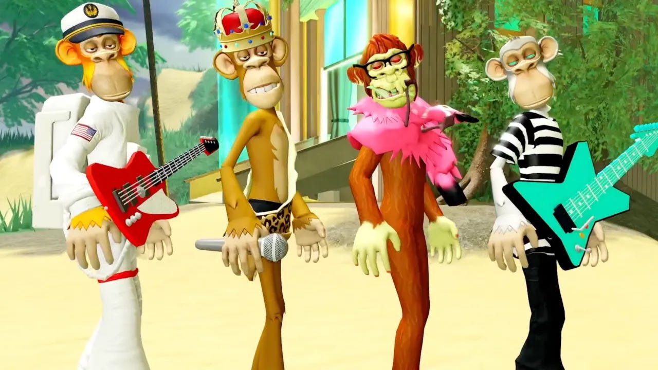 Bored Ape avatars in Kingship's Roblox game. Image: Kingship