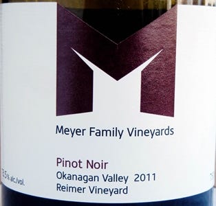 Meyer Reimer Pinot Noir 2011 Label - BC Pinot Noir Tasting Review 13