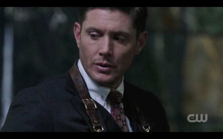 jensen ackles michael with curved knife gods monsters