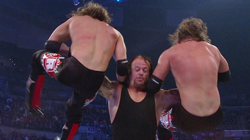 The Undertaker takes Edge's Rated R followers for a ride with a Double  Chokeslam: SmackDown, March 7, 2008 | WWE