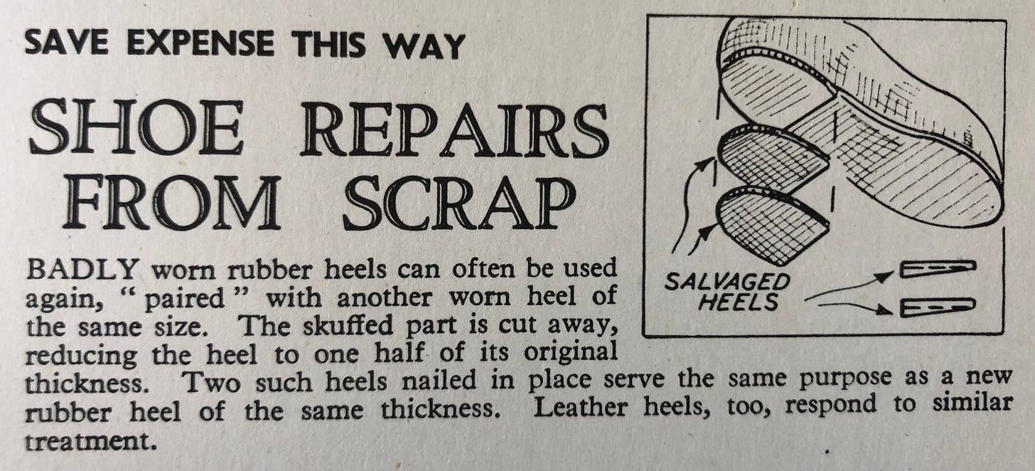 Save expense this way, shoe repairs from scrap