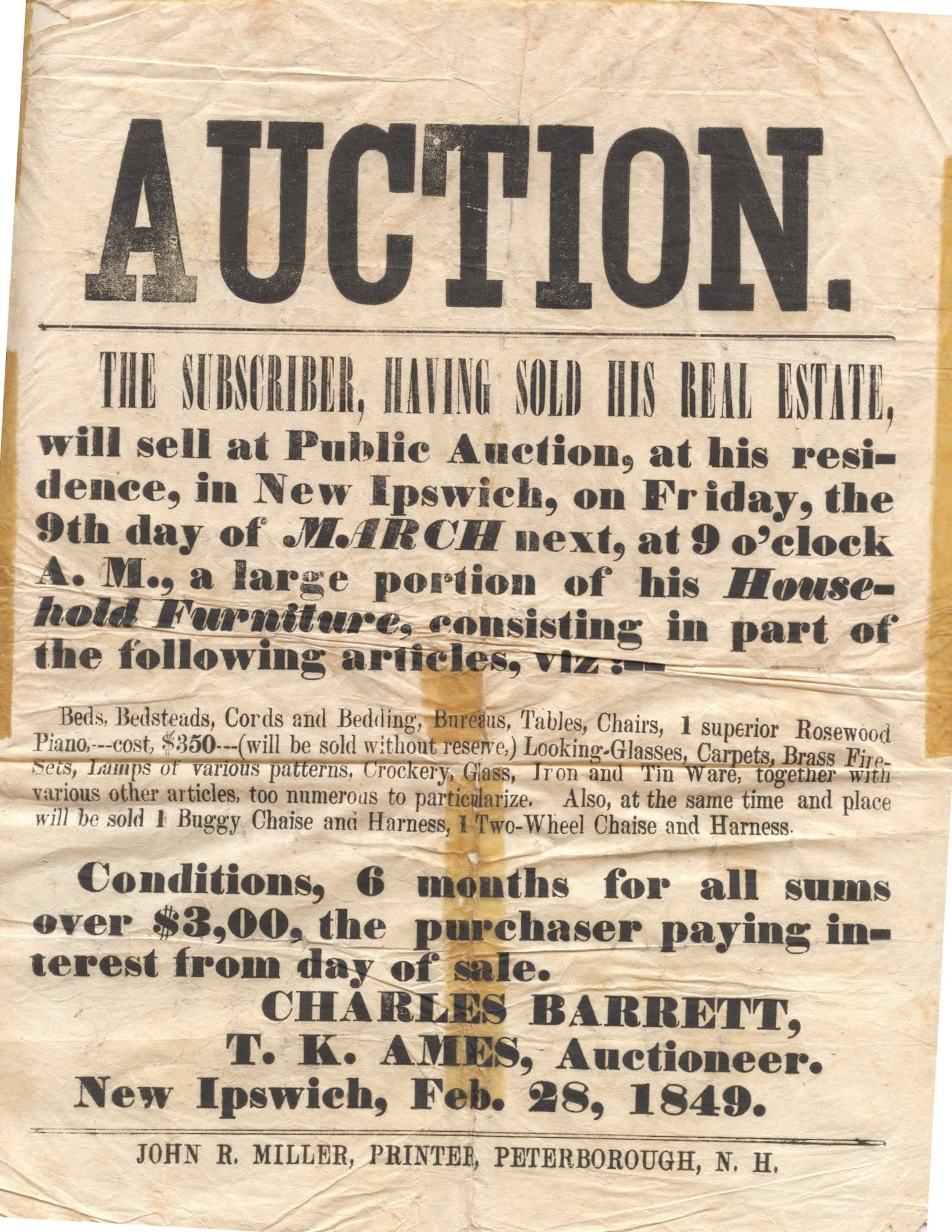 Auction in New Ipswich, NH