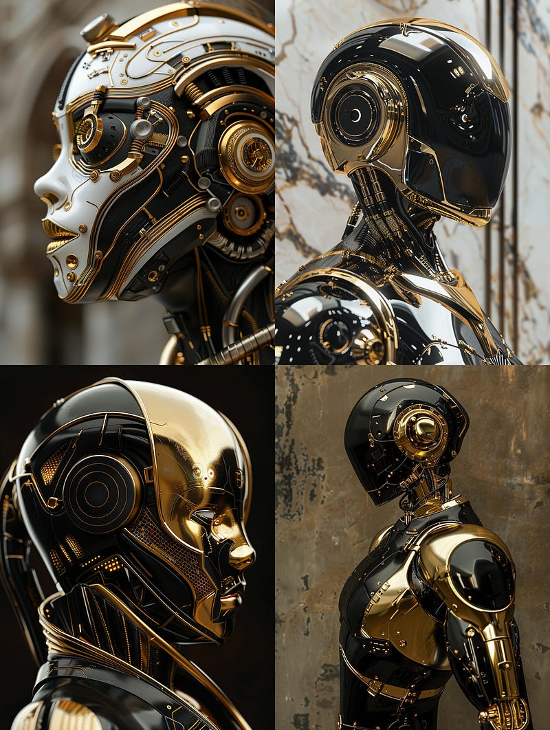 Sci-fi biomechanical humanoid