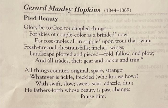 Gerard Manley Hopkins (1844-1889) Pied Beauty Glory | Chegg.com