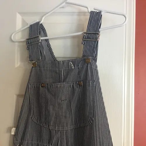 VTG TOUGHSKINS SEARS  PinStriped Railroad Conductor 30x34 Bib Overalls - Picture 1 of 12