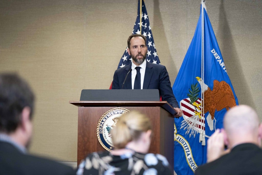 Special Counsel Jack Smith speaks during a press conference after Donald Trump was indicted on criminal charges by a federal grand jury on Aug. 1, 2023.