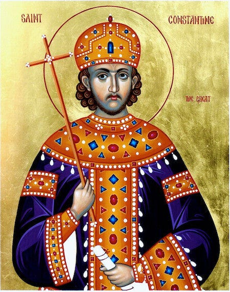 Greek orthodox byzantine handmade icon of Saint Constantine the Emperor ...