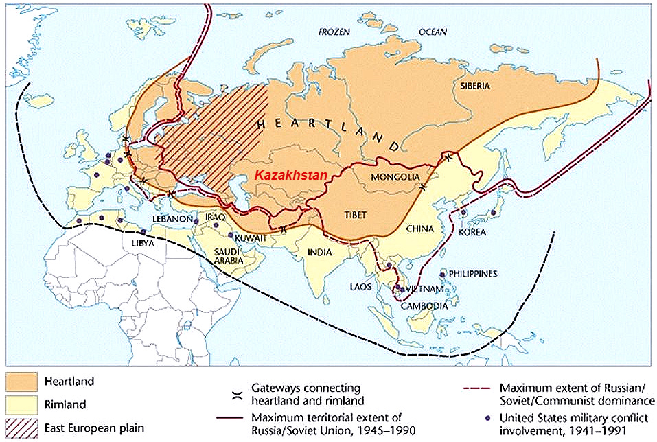 The Eurasian Heartland with Kazakhstan at its center