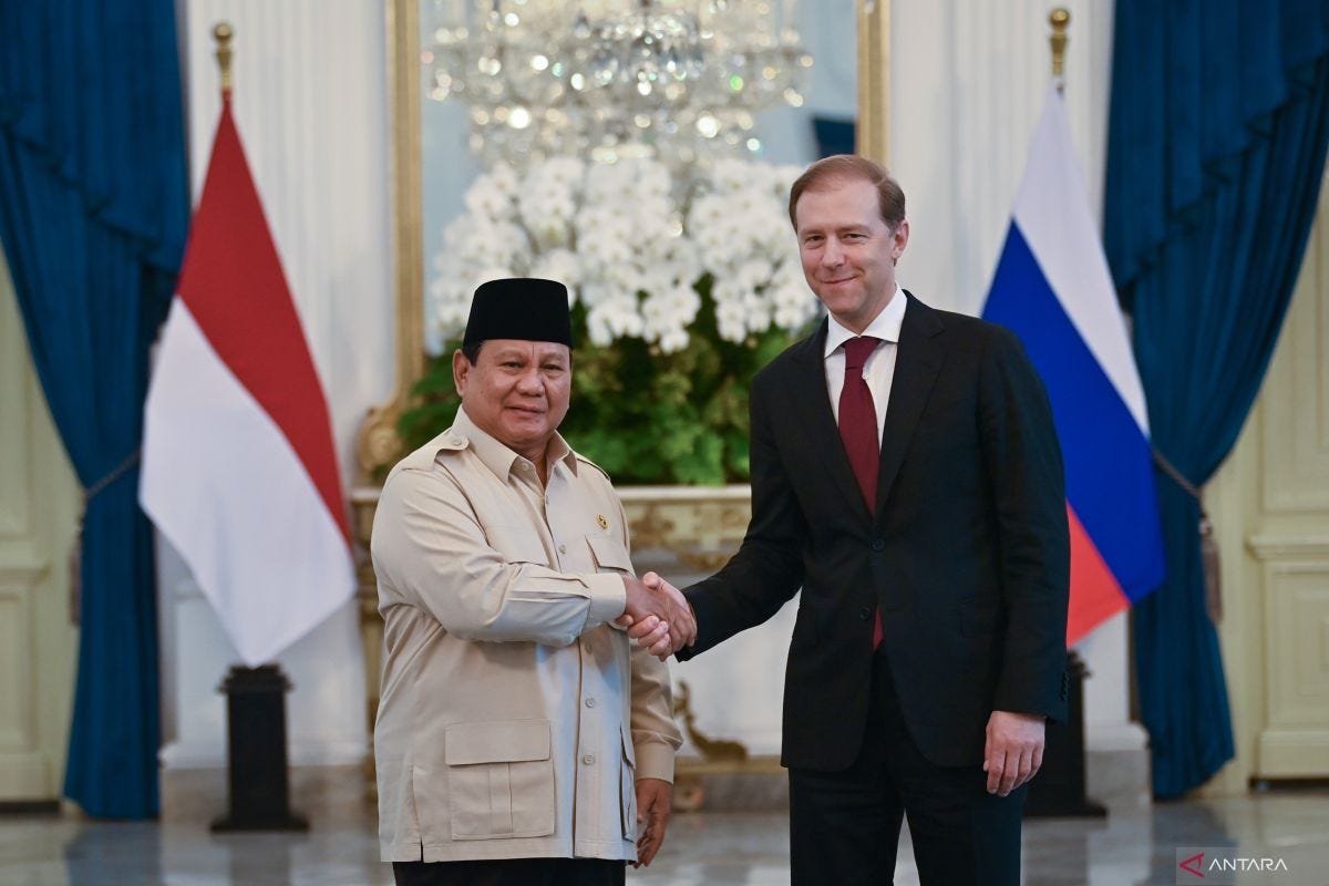 Prabowo, Russia's Manturov discuss Indonesia-Eurasian FTA progress Prabowo, Russia's Manturov discuss Indonesia-Eurasian FTA progress