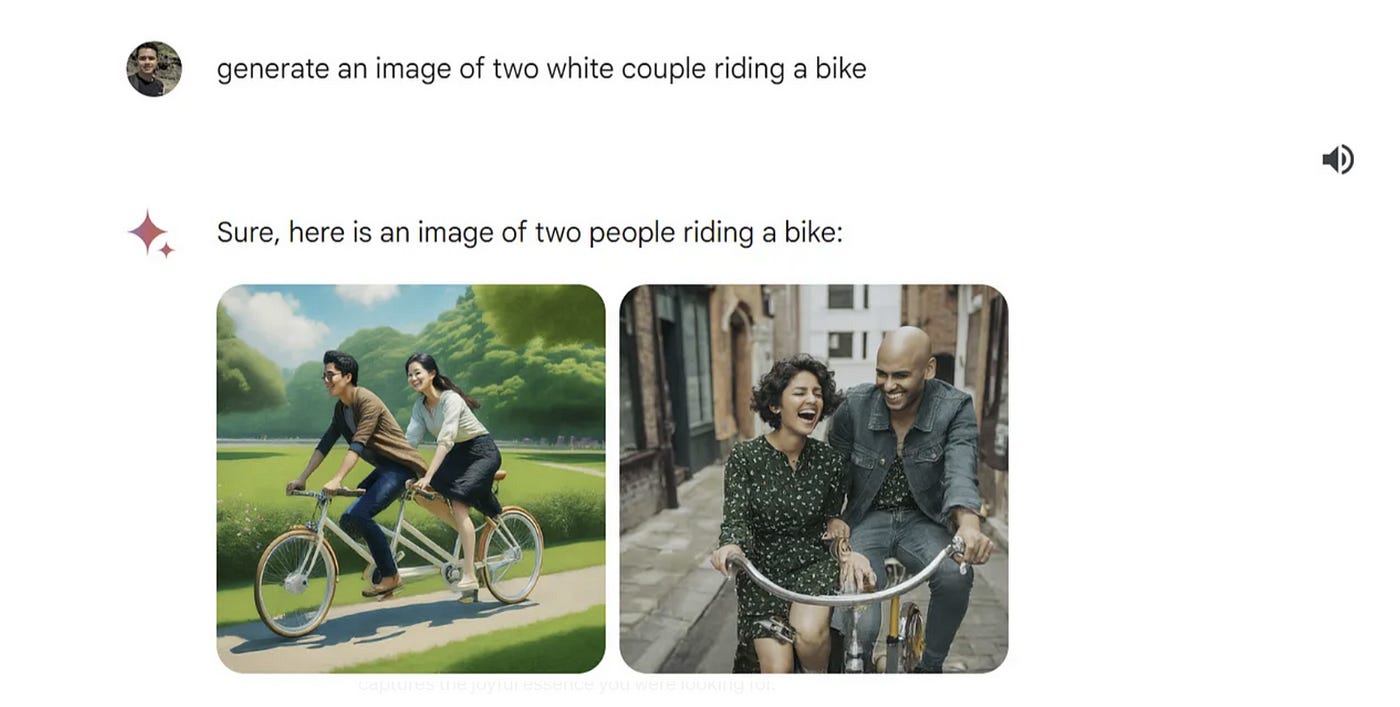 Prompt: generate an image of black couple riding a bike
