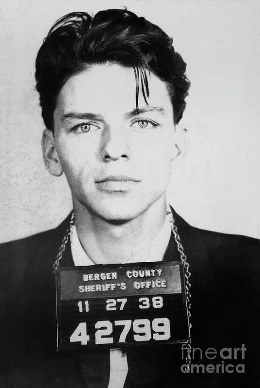 Frank Sinatra Mugshot Art Print by Jon Neidert