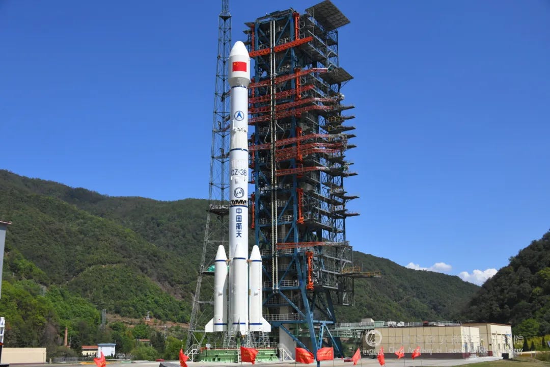 The Long March 3B/E launch vehicle at Launch Complex 2 prior to its mission on April 27th.