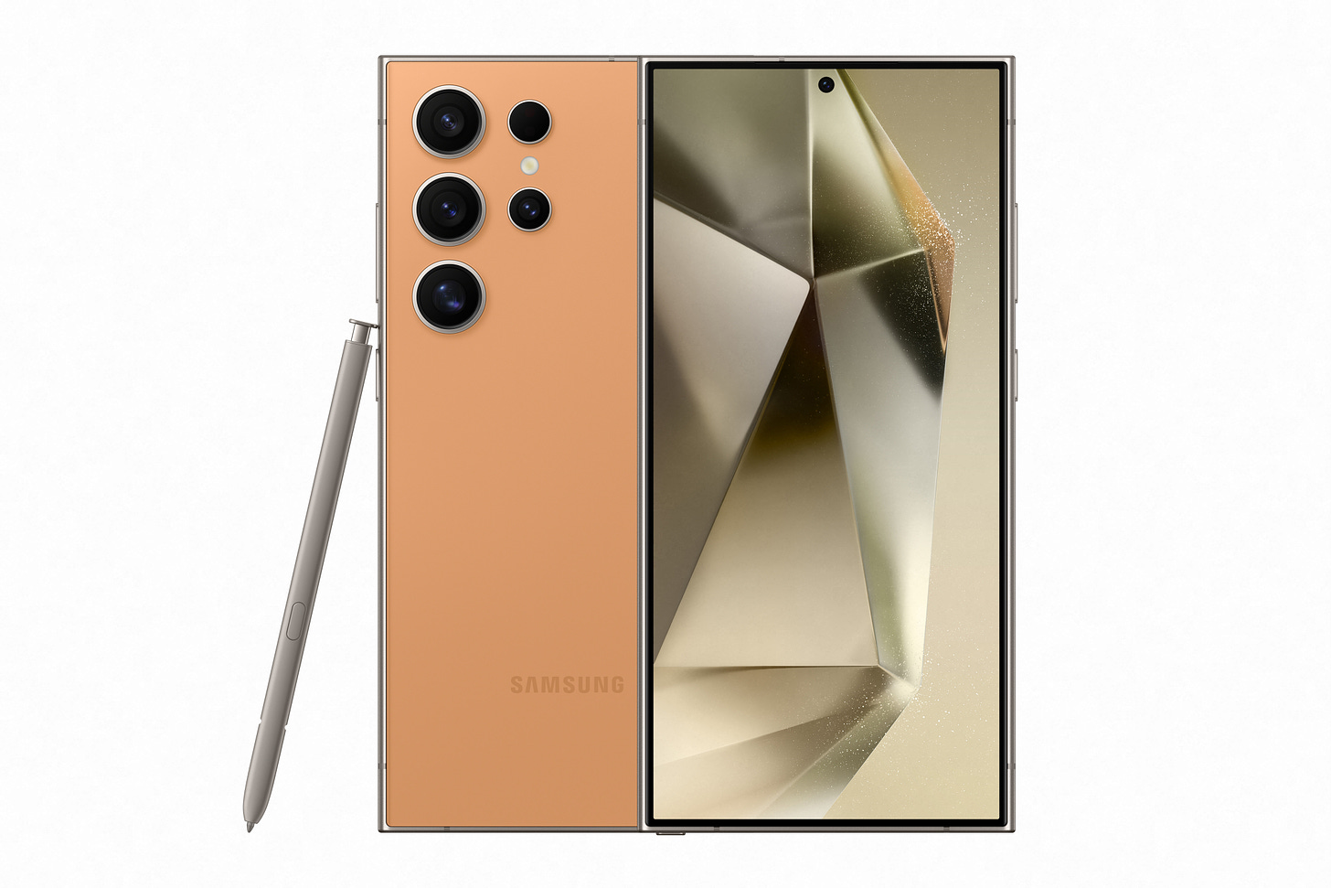 Samsung Galaxy S24 Ultra in the Titanium Orange color