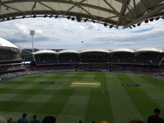 View of the pitch from high in the Adelaide Oval