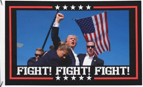 Trump Shooting Fight Fight Fight Flag Trump 2024 150D Polyester Banner ...