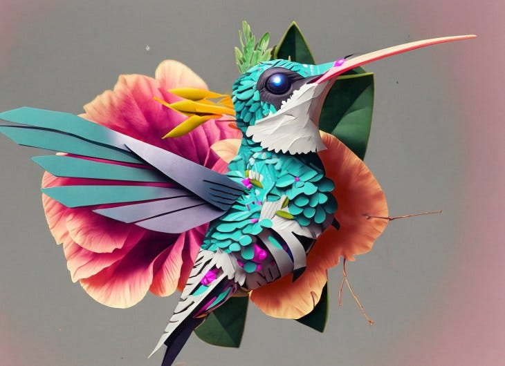 pássaro colorido: imagem Adobe Firefly
