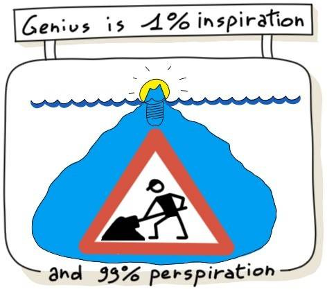 Genius is one percent inspiration and ninety-nine percent perspiration |  Doctor Quote