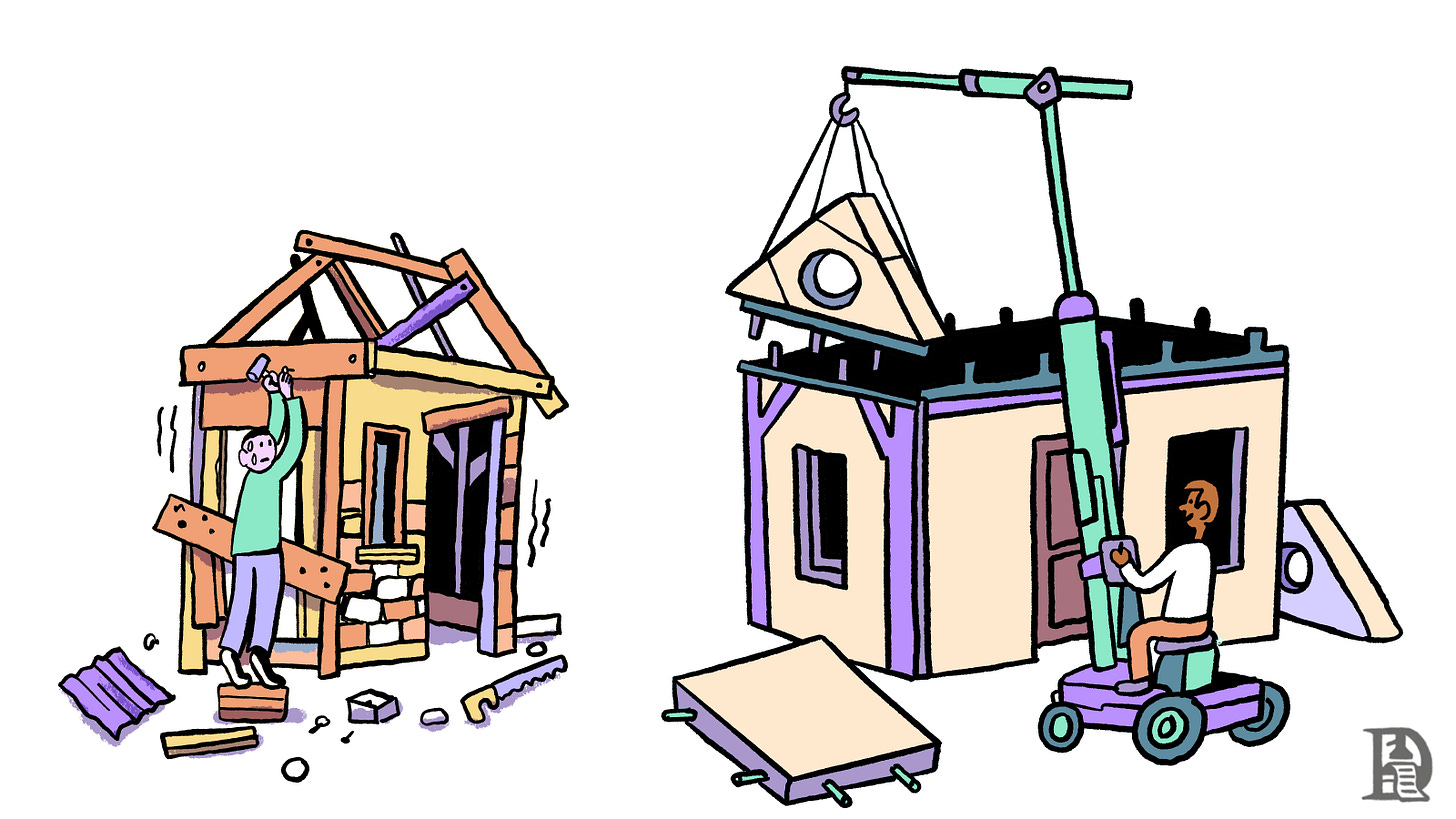 An illustration showing with and without frameworks