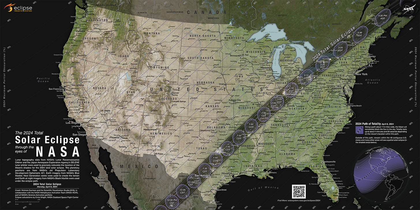 These states will be in the ‘path of totality’ during the 2024 eclipse ...