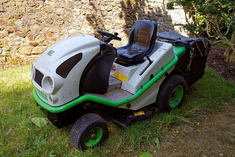 File:An Etesia brand ride-on lawn mower at Parham Park, West Sussex, England.jpg