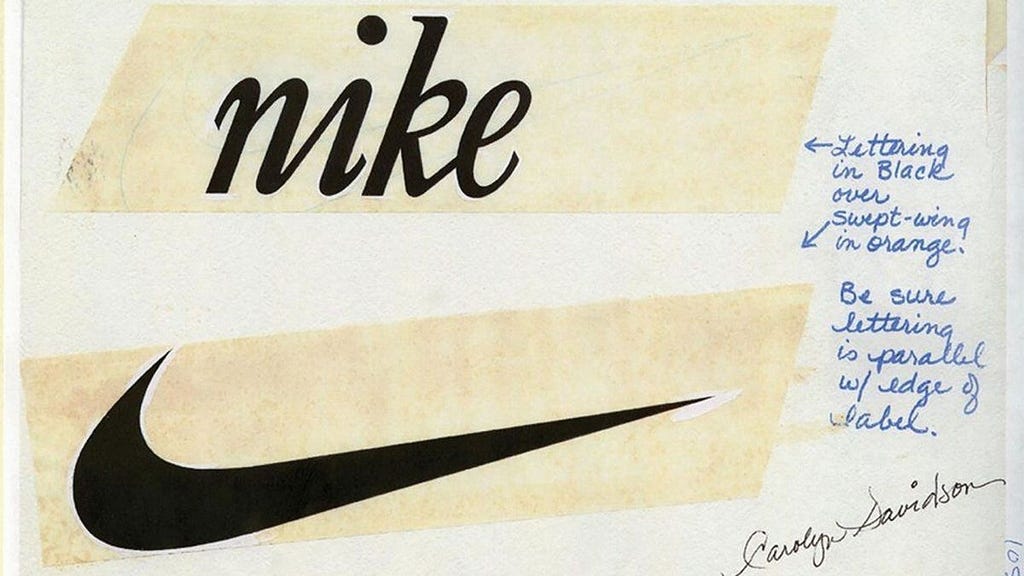 The original Nike logo proposal by designer Carolyn Davidson - Inspiration  - Graphic Design Forum