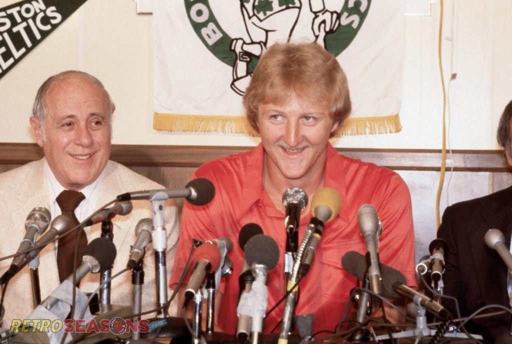 Larry Bird drafted by Red Auerbach | RetroSeasons