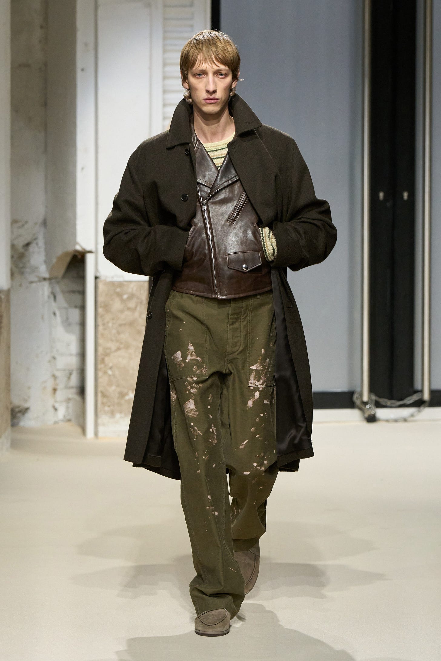 Image may contain Clothing Coat Jacket Adult Person Fashion Footwear and Shoe