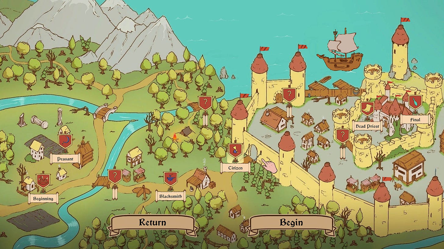 Ο χάρτης του The Choice of Life: Middle Ages