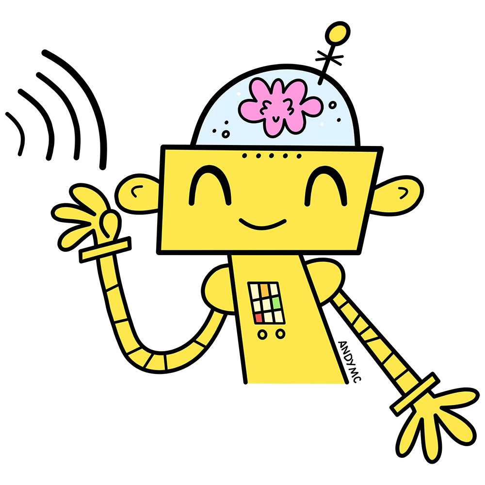 An illustration of a robot practicing active listening.