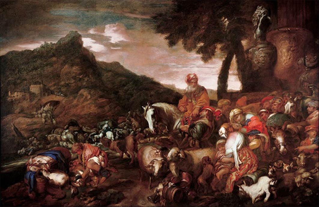 Journey of the Family of Abraham by Giovanni Benedetto Castiglione (1650-1660) Journey of the Family of Abraham by Giovanni Benedetto Castiglione (1650-1660)