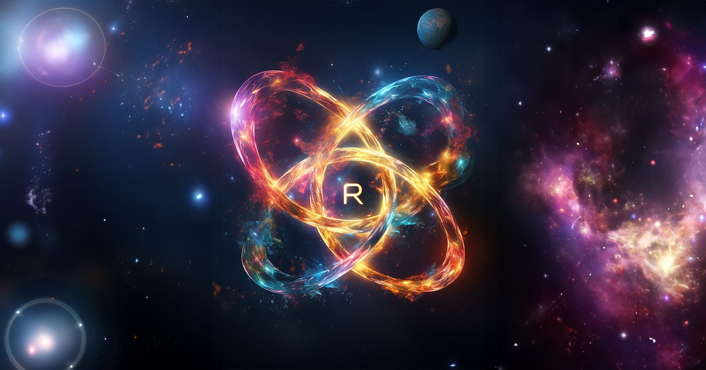 The React logo in space
