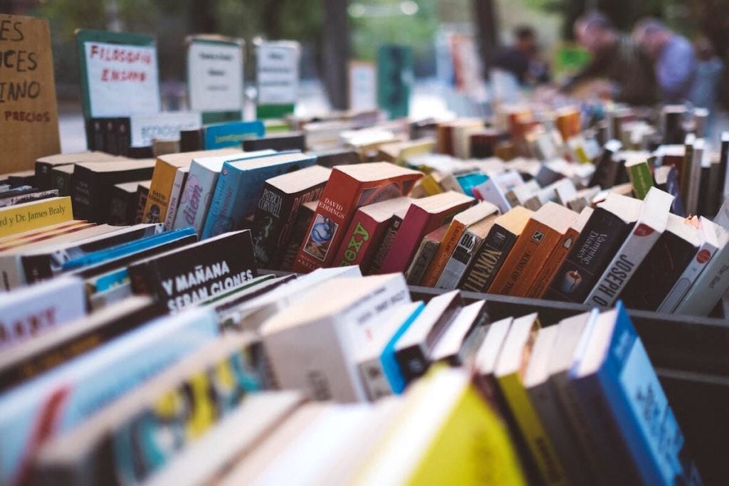 Books for sale at a local bookshop