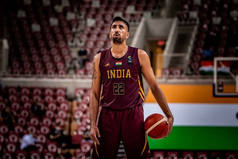 Amjyot Singh Gill India vs Palestine 2021 FIBA Asia Cup Qualifiers