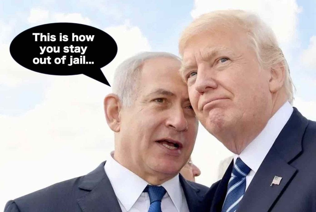Netanyahu explains to Trump how to stay out of jail
