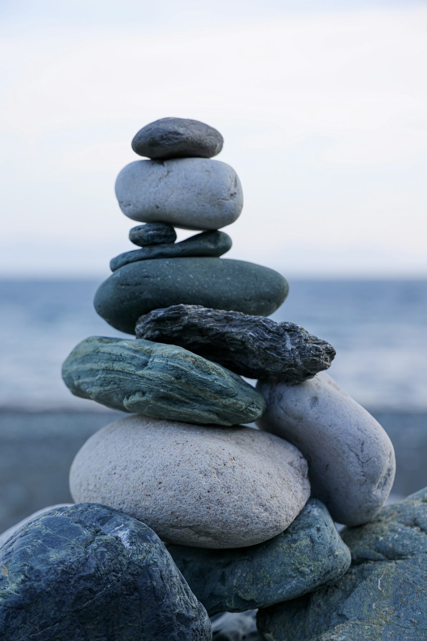 Rock stack by water