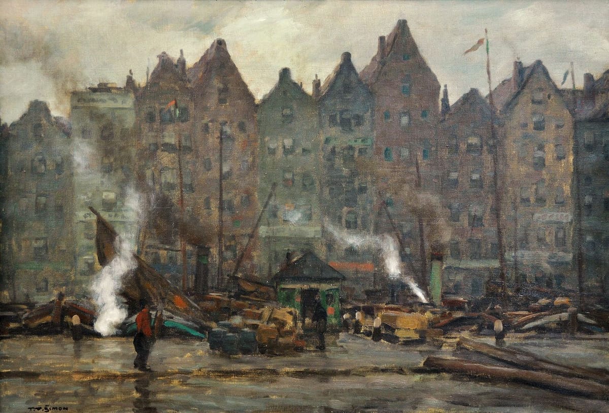 Tavik Frantisek Simon - Amsterdam, Damrak, 1910