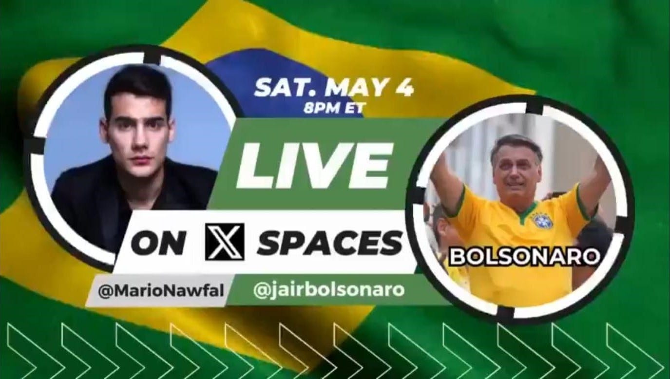 Bolsonaro no X/Twitter - 04/05, as 21h.