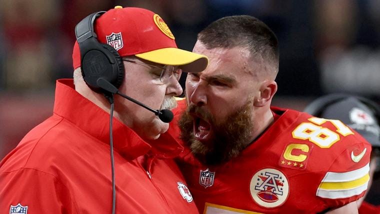 Angry Travis Kelce pushes Andy Reid: Super Bowl 58 camera catches Chiefs  star yelling at coach | Sporting News