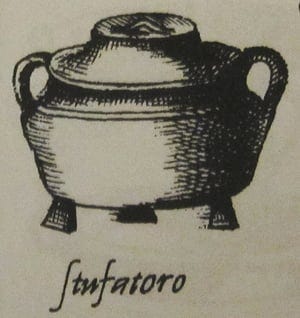 stufatoro pot from Bartolomeo Scappi's L'Opera