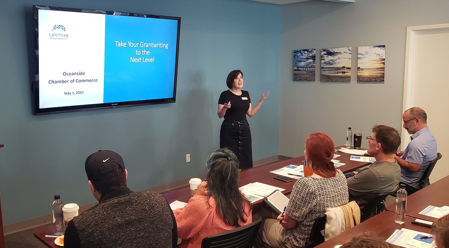 One role of the Oceanside Chamber of Commerce was to host a series of workshops for local nonprofits seeking grant funding. Photo courtesy Scott Ashton