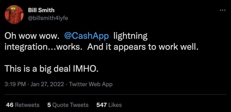 Cash App + Lightning Network