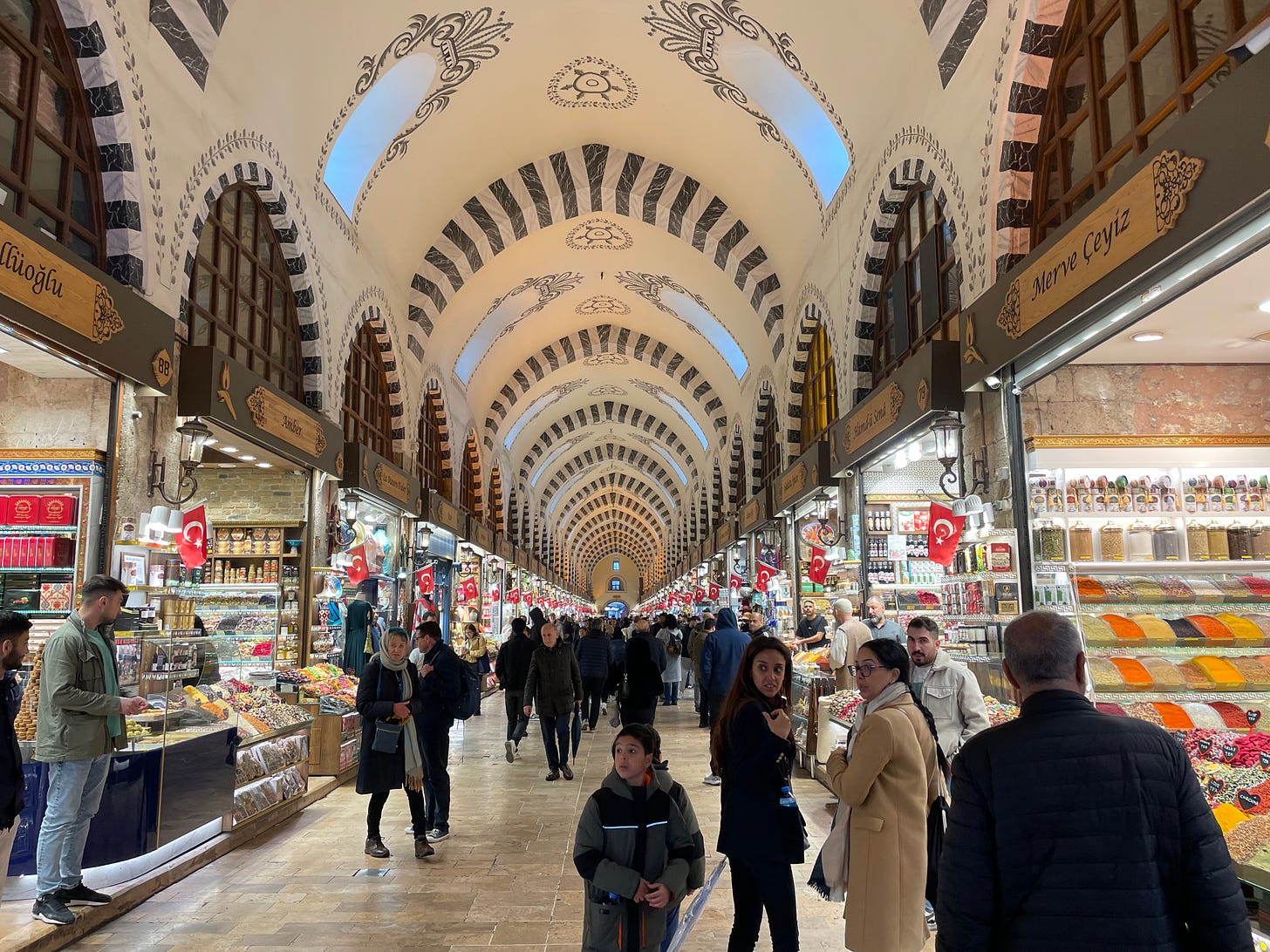 Inside the Egyptian Bazaar in Istanbul old city