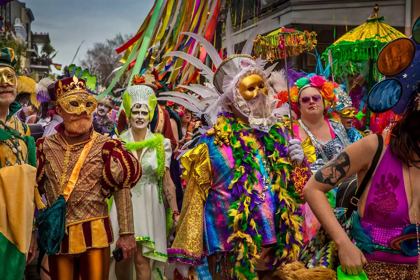 Mardi Gras revelers. Credit: Getty.