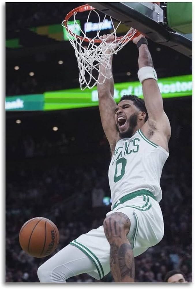 OKSEAS Jayson Tatum Poster Dunk Basketball Sports Super Star Canvas Poster  Wall Art Picture Prints Hanging Photo Gift Idea Decor Home Posters Artworks  ...