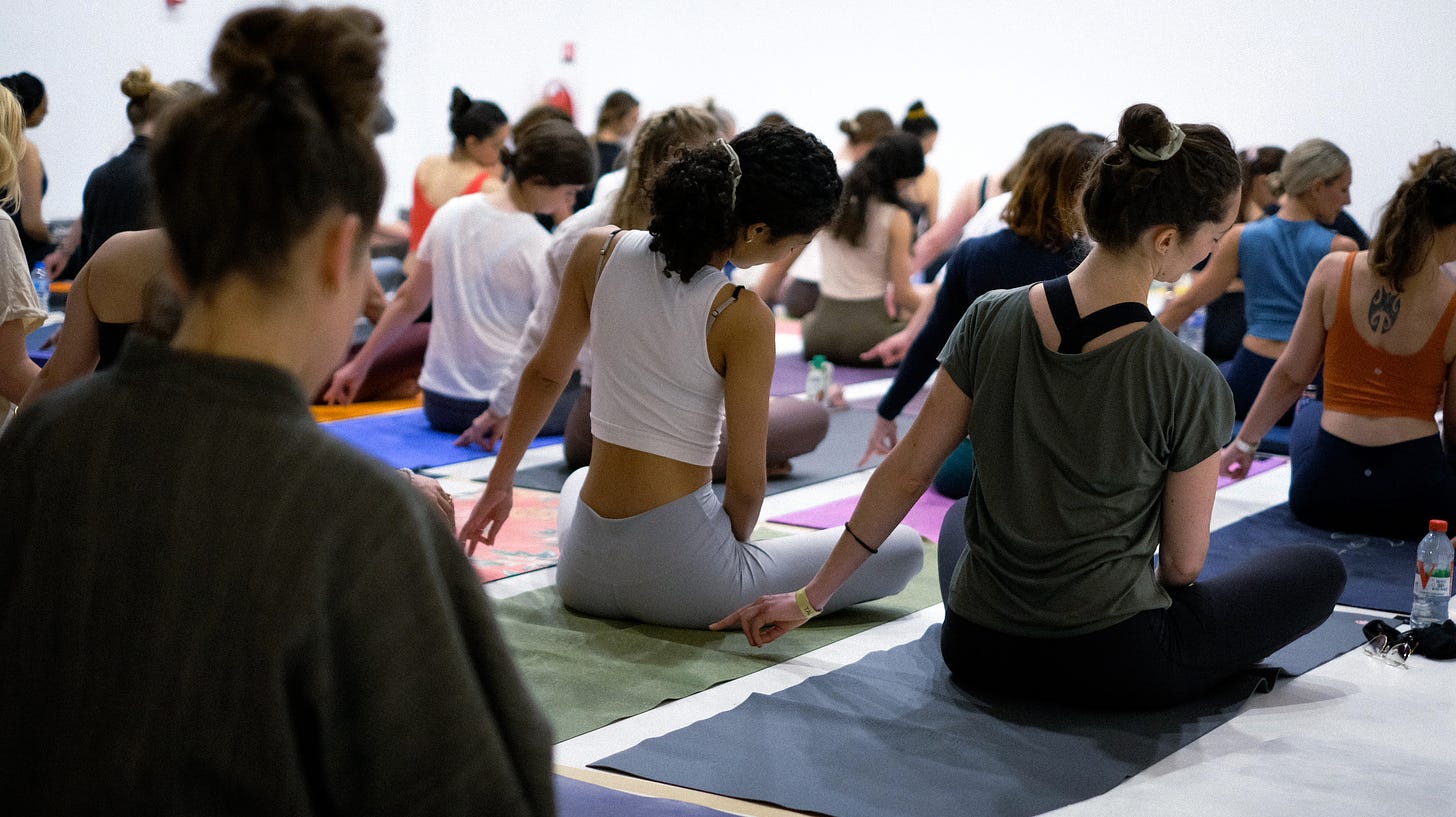 Yoga class at Kind Festival in Paris, France