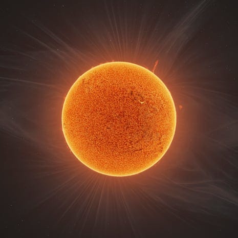 ‘If you look at the 1 o’clock position you can see a plasma tornado 14 Earths tall’ … Fusion of Helios.