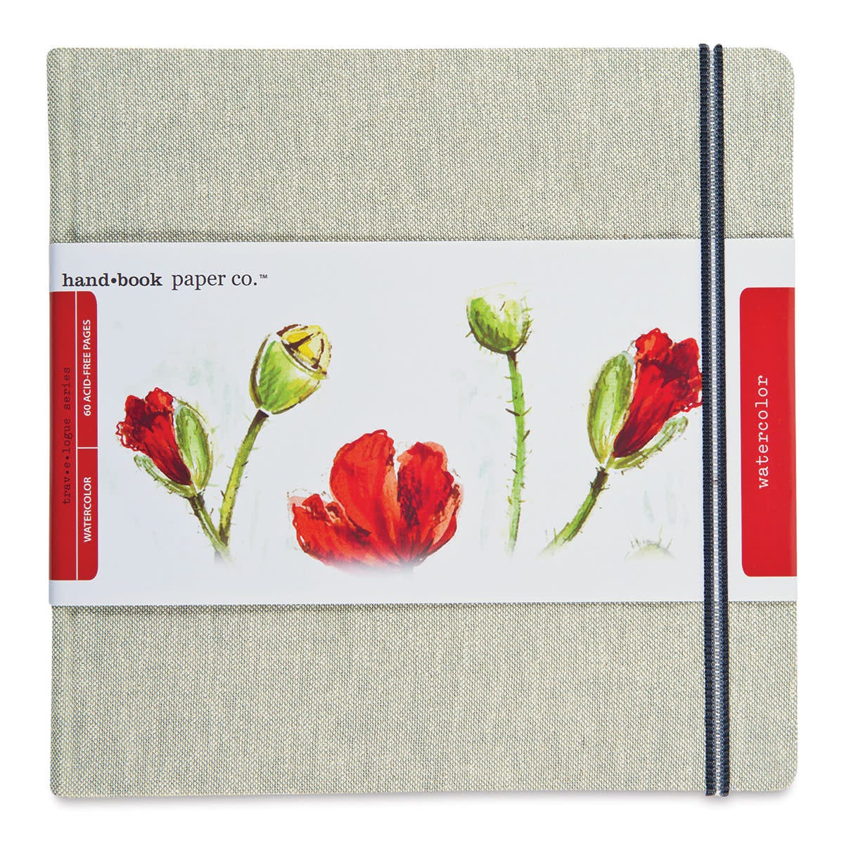 Hand Book Paper Co. Travelogue Watercolor Journals - Front cover of Square Journal with label