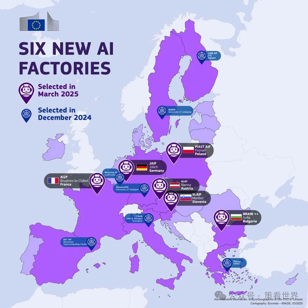 图片【策听补充】图:欧洲的AI大陆计划 (EU AI Continent Plan) 战略直面扎克伯格提到的AI发展瓶颈:基础设施建设以及监管框架。欧洲通过整合超级计算资源、培训平台和专业知识,试图突破芯片获取、数据处理和电力供应等实际限制,并通过统一的监管框架为欧洲大陆的AI产业铺平道路,提升其在全球AI竞争中的地位,力图在当前中美两国之间的AI竞赛中树立作为AI产业第三极的雄心。 图片【策听补充】图:欧洲的AI大陆计划 (EU AI Continent Plan) 战略直面扎克伯格提到的AI发展瓶颈:基础设施建设以及监管框架。欧洲通过整合超级计算资源、培训平台和专业知识,试图突破芯片获取、数据处理和电力供应等实际限制,并通过统一的监管框架为欧洲大陆的AI产业铺平道路,提升其在全球AI竞争中的地位,力图在当前中美两国之间的AI竞赛中树立作为AI产业第三极的雄心。