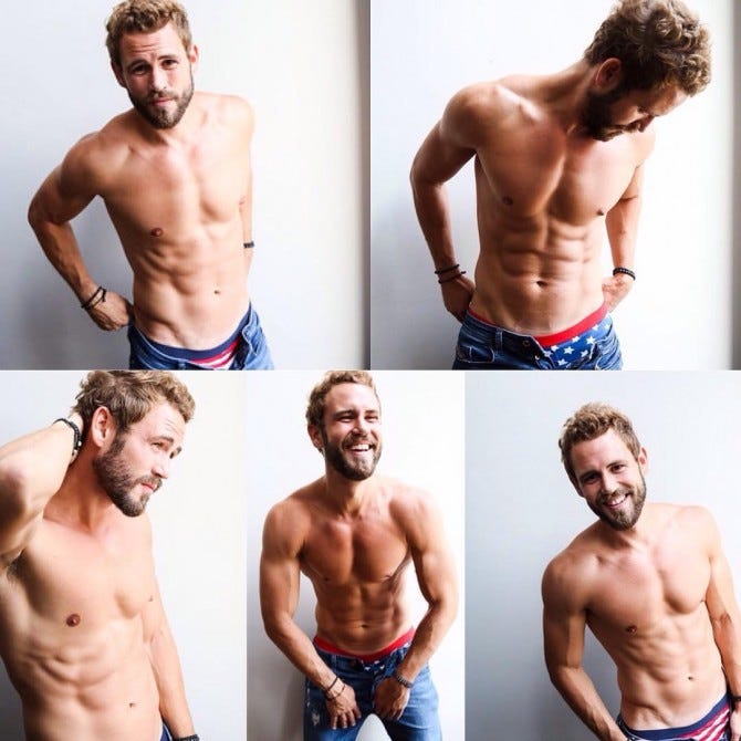 nick viall shirtless bachelor looks